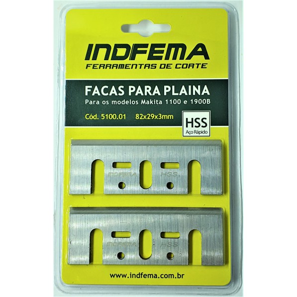 Facas para Plaina - Modelos Makita 1100 e 1900B - HSS - 82x29x3mm (PAR) - Cód. 5100.01