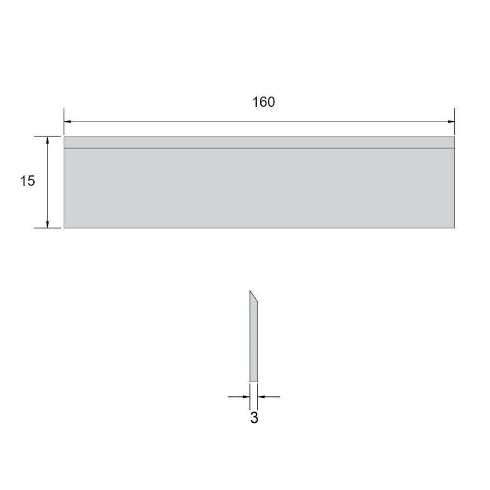 Facas para Desempeno 160x15x3mm (3 Peças) - Cód. 5051.02